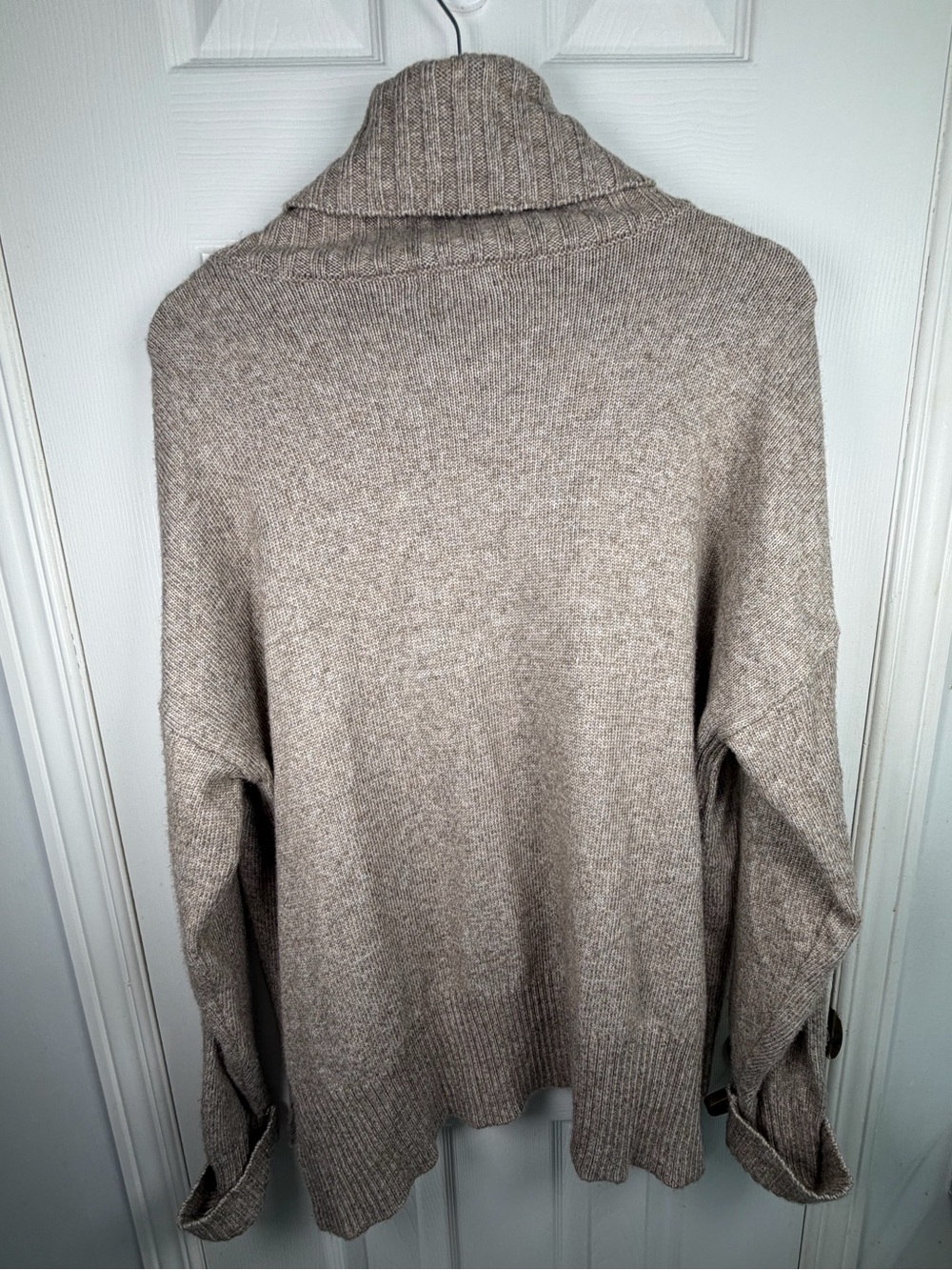 Renuar Taupe Cowl Neck Sweater Women's XXL Cozy Relaxed Fit Quiet Luxury Fall - Picture 8 of 11